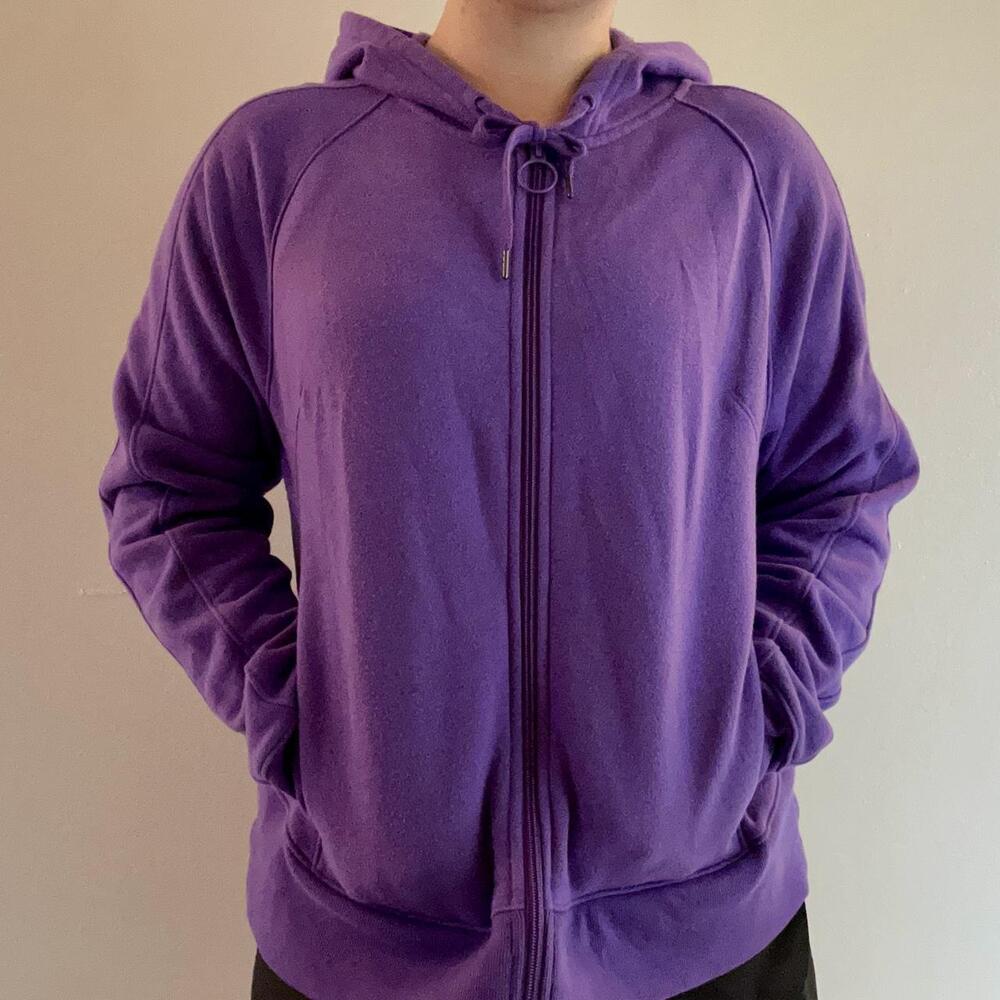 Tek Gear Purple Zip-Up Hoodie — Women's Size L